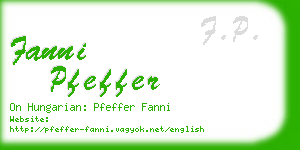 fanni pfeffer business card